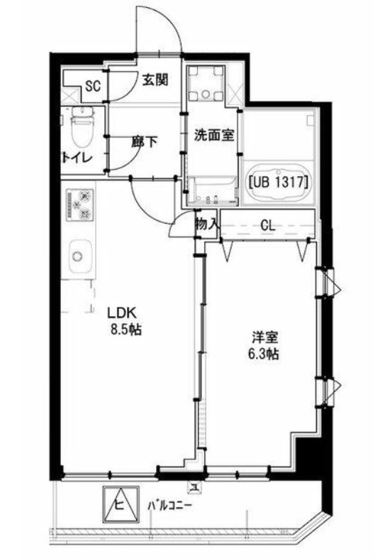グリーンフォート河田　703号室　間取り
