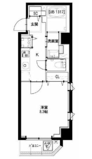 グリーンフォート河田　104号室　間取り