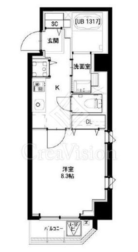 グリーンフォート河田　303号室　間取り