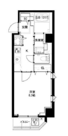 グリーンフォート河田　603号室　間取り