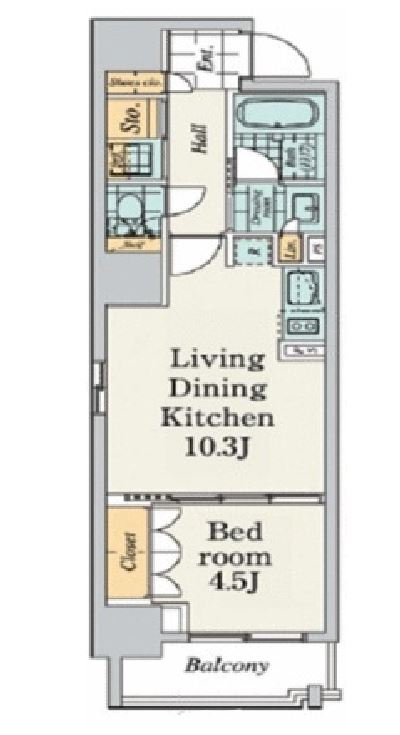 プライマル八丁堀(旧クレストコート八丁堀)　601号室　間取り