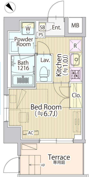 セリジェ池尻大橋　106号室　間取り