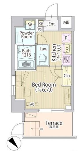 セリジェ池尻大橋　106号室　間取り
