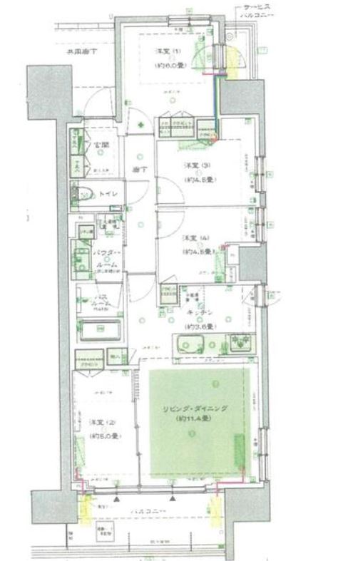 シティタワー品川パークフロント　1114号室　間取り