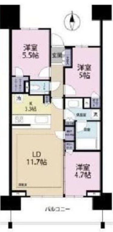シティタワー品川パークフロント　1304号室　間取り