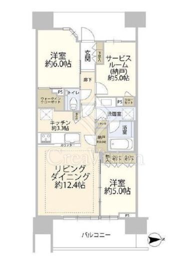 シティタワー品川パークフロント　8F1号室　間取り