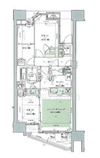 シティタワー品川パークフロント　2210号室　間取り