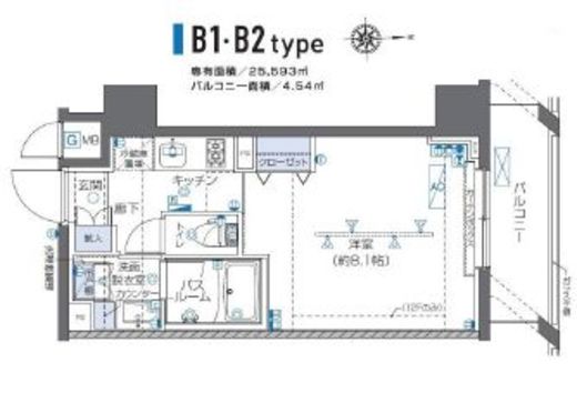 ZOOM秋葉原　802号室　間取り