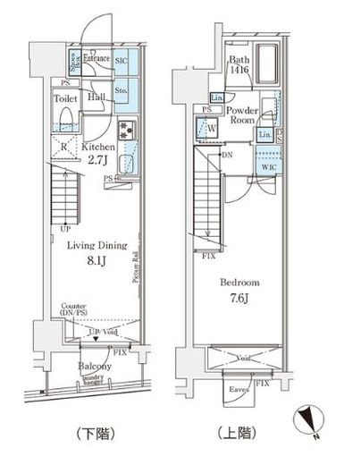 パークナードフィット南青山Vista　1403号室　間取り