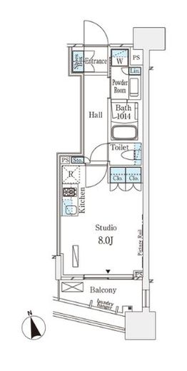 パークナードフィット南青山Ｖｉｓｔａ　908号室　間取り