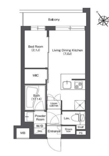 コンフォリア不動前　209号室　間取り