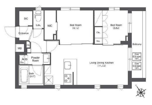 コンフォリア不動前　210号室　間取り