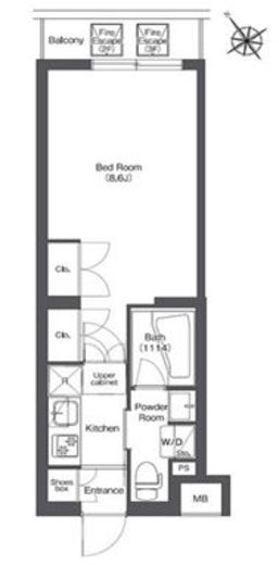 コンフォリア不動前　302号室　間取り