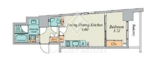 クレストコート広尾　902号室　間取り