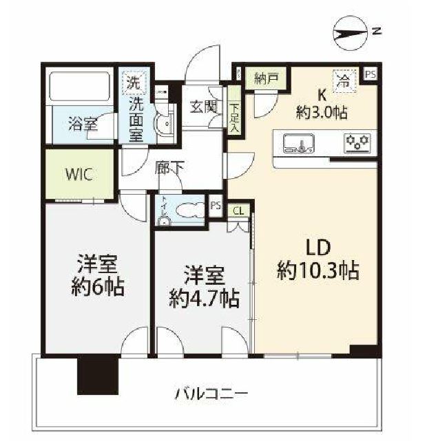 シティタワーズ東京ベイ　32F号室　間取り