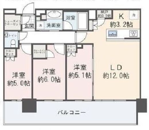 シティタワーズ東京ベイ　C17F2号室　間取り