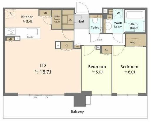 シティタワーズ東京ベイ　C25F1号室　間取り
