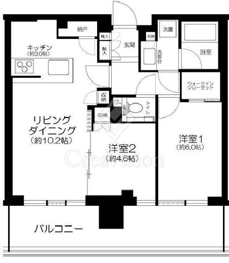 シティタワーズ東京ベイ　W2809号室　間取り