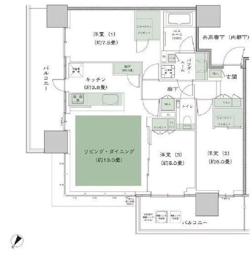 シティタワーズ東京ベイ　C1015号室　間取り