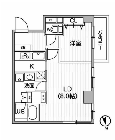 レクシード神楽坂　509号室　間取り