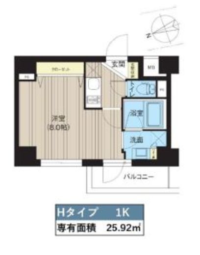 レクシード神楽坂　409号室　間取り