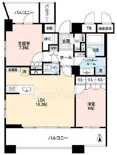 ネベル恵比寿　14F1号室　間取り