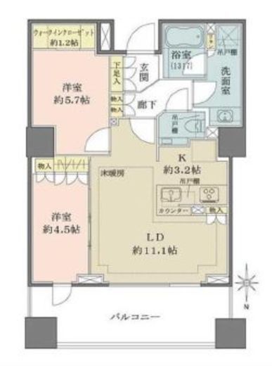 ザ・パークハウス恵比寿　702号室　間取り