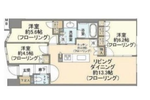 プレミスト有明ガーデンズ　1505号室　間取り
