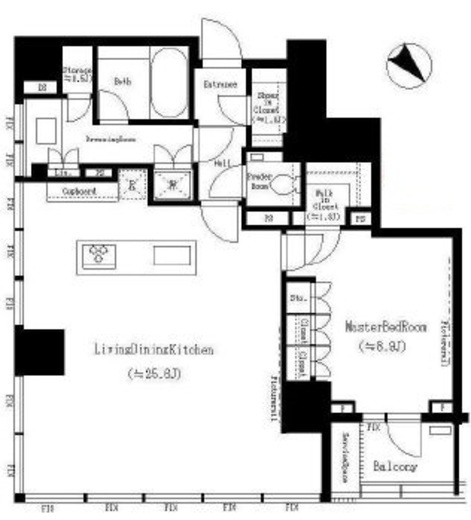 ザ・レジデンス六本木　1503号室　間取り