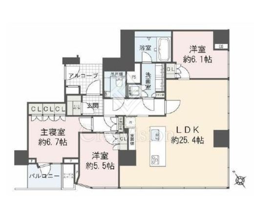 ザ・レジデンス六本木　601号室　間取り