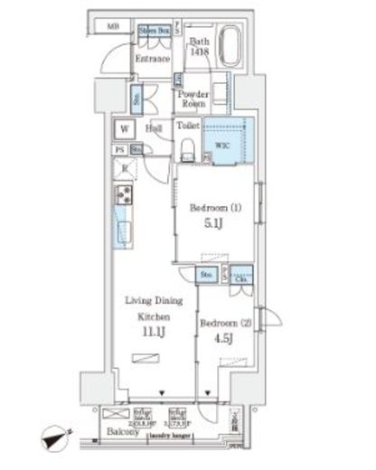 パークナードフィット南青山GARDEN　401号室　間取り