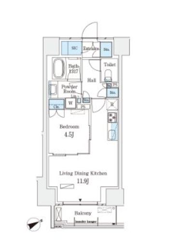 パークナードフィット南青山GARDEN　902号室　間取り