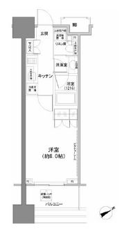 パークハビオ西新宿　1402号室　間取り