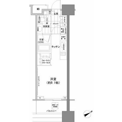 パークハビオ西新宿　605号室　間取り
