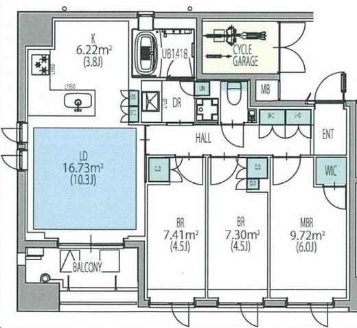 オーパスレジデンス日本橋イースト　1003号室　間取り