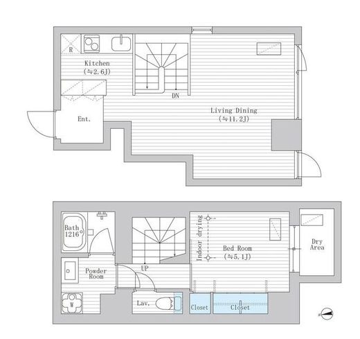 ラレイナ市谷加賀町　105号室　間取り