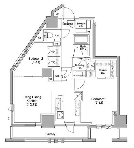 ザ・パークハビオ碑文谷　903号室　間取り