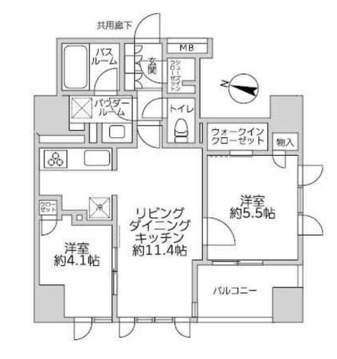 ディームス大手町ノース　602号室　間取り