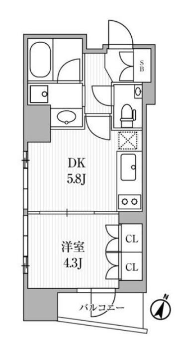 ディームス大手町ノース　403号室　間取り
