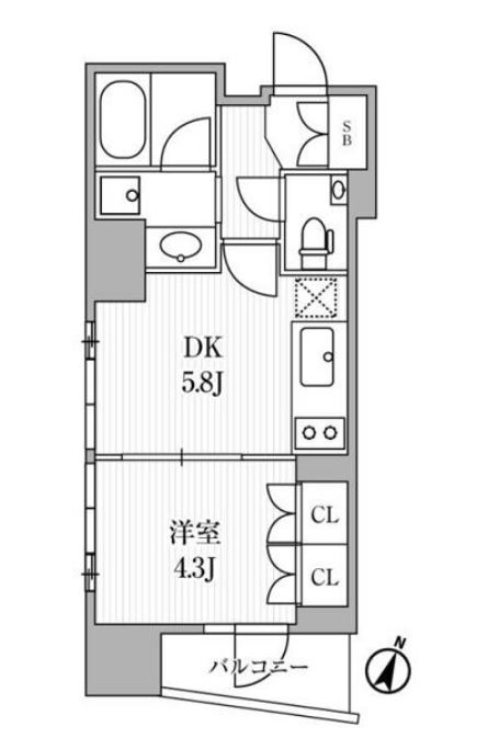 ディームス大手町ノース　703号室　間取り