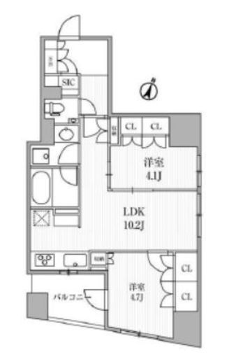 ディームス大手町ノース　905号室　間取り