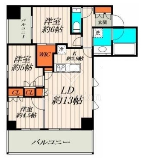 クレヴィア日本橋浜町公園　8F1号室　間取り