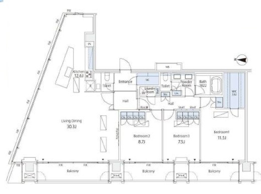 ウィズ原宿レジデンス　1004号室　間取り