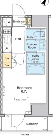 プラウドフラット戸越銀座　1102号室　間取り