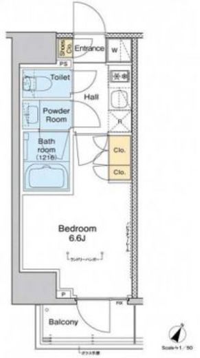 プラウドフラット戸越銀座　205号室　間取り