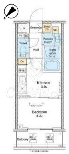 プラウドフラット戸越銀座　708号室　間取り
