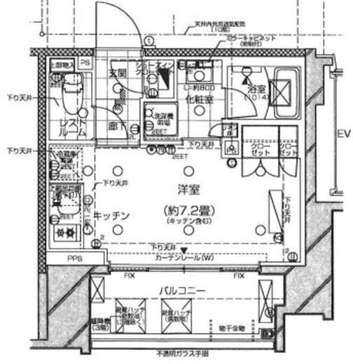 ピアース旗の台　1005号室　間取り