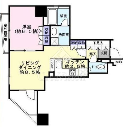 ヴォアール日本橋人形町　4F2号室　間取り