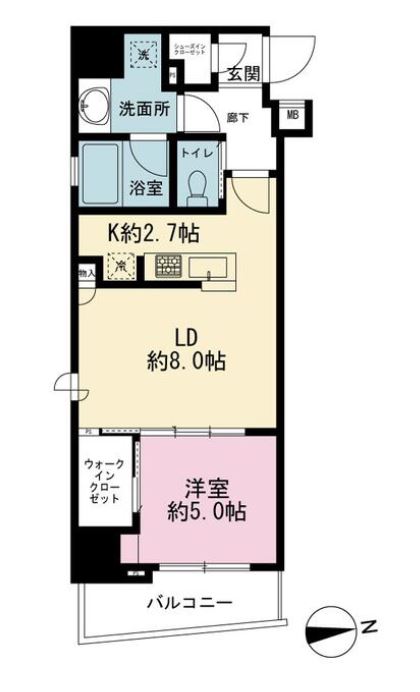 クレイシア秋葉原ラグゼスウィート　605号室　間取り