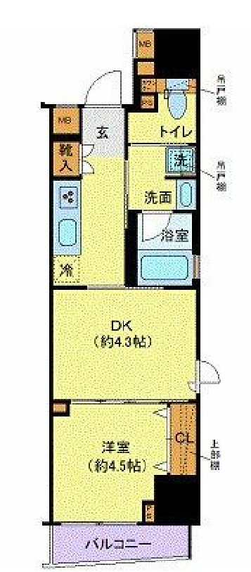 クレイシア秋葉原ラグゼスウィート　706号室　間取り
